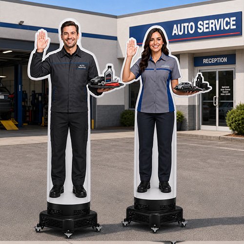 Auto Service Standee with Tool Tray