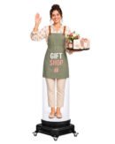 Female Gift Shop Inflatable Waver with Flowers & Gift Boxes