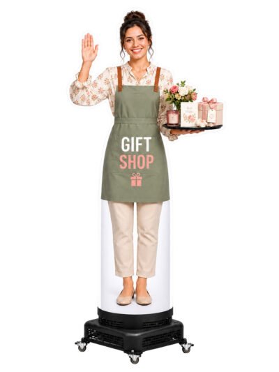 Female Gift Shop Inflatable Waver with Flowers & Gift Boxes