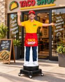 Male Taco Shop Custom Waver Inflatable – Restaurant Advertising Character for Taco & Mexican Food Businesses