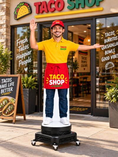 Male Taco Shop Custom Waver Inflatable – Restaurant Advertising Character for Taco & Mexican Food Businesses
