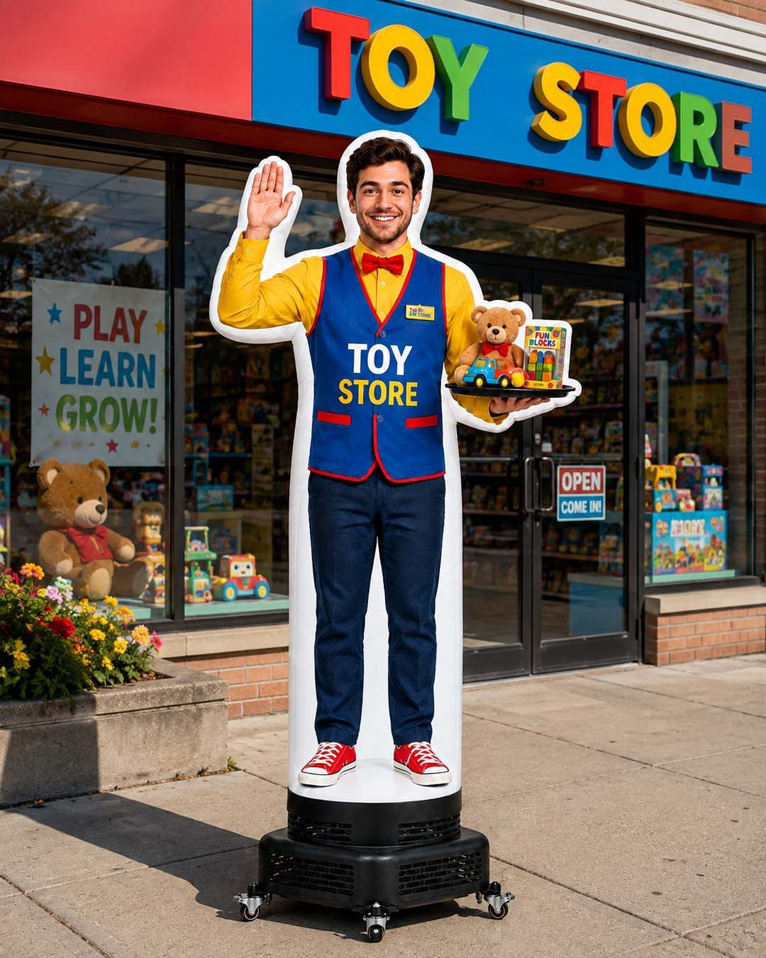 Male Toy Store Character Inflatable Waver